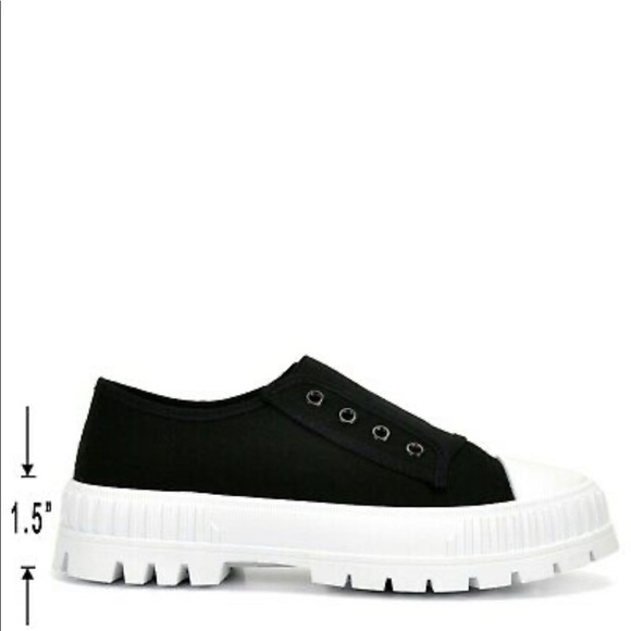 Black canvas chunky sneaker - Picture 6 of 8